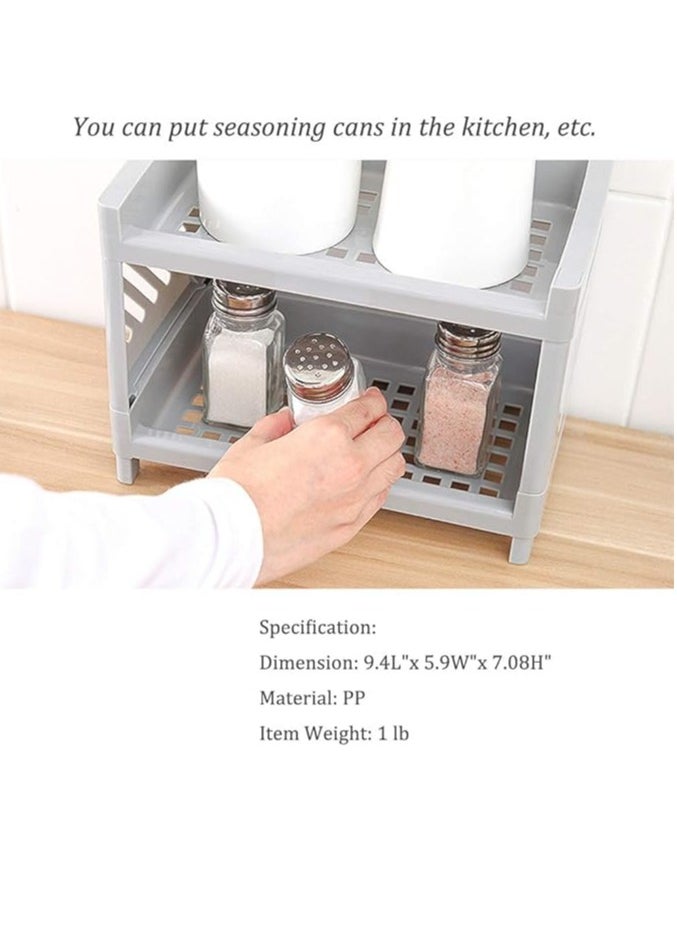 Arabest Desk Storage Rack, Desk Organizer Shelf Top Shelf Stand Plastic Bathroom Countertop Organizer Corner Shelf Bedroom Storage Tray Storage Shelf Storage Box Toiletries  - Image 3
