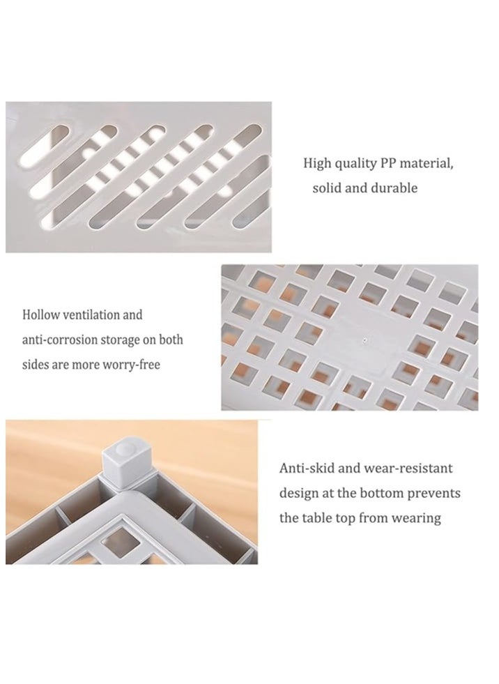 Arabest Desk Storage Rack, Desk Organizer Shelf Top Shelf Stand Plastic Bathroom Countertop Organizer Corner Shelf Bedroom Storage Tray Storage Shelf Storage Box Toiletries  - Image 4