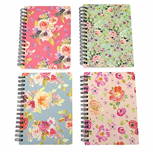 ALIMITOPIA 4 Pack A5 Spiral Notebook Journal,Wirebound Ruled Sketch Book Notepad Diary Memo Planner,A5 Size(8.3X5.7) & 80 Sheets (Floral) - Image 4