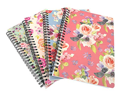 ALIMITOPIA 4 Pack A5 Spiral Notebook Journal,Wirebound Ruled Sketch Book Notepad Diary Memo Planner,A5 Size(8.3X5.7) & 80 Sheets (Floral) - Image 5