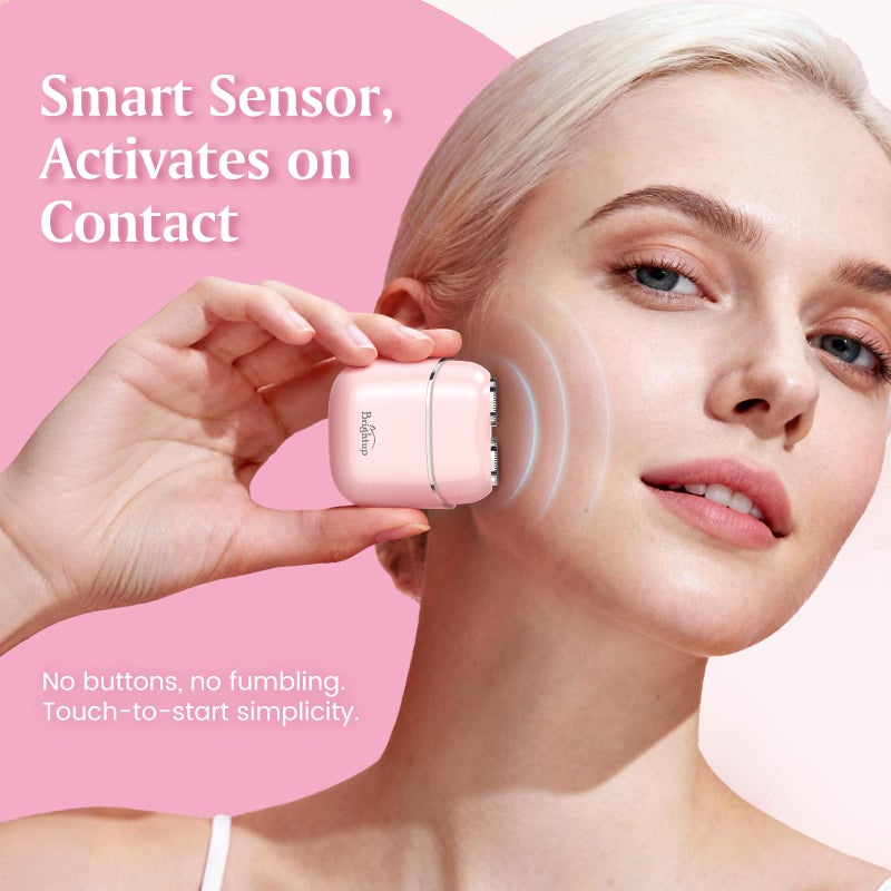 Brightup Facial Hair Removal for Women - Painless Electric Face Shaver for Peach Fuzz & Sensitive Skin, USB-C Rechargeable Hair Remover for Upper Lip & Chin,IPX7 Mini Portable for Smooth Skin at Home & Travel - Image 2