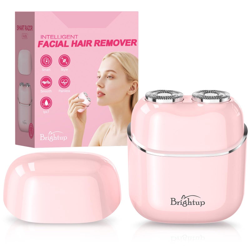 Brightup Facial Hair Removal for Women - Painless Electric Face Shaver for Peach Fuzz & Sensitive Skin, USB-C Rechargeable Hair Remover for Upper Lip & Chin,IPX7 Mini Portable for Smooth Skin at Home & Travel - Image 1