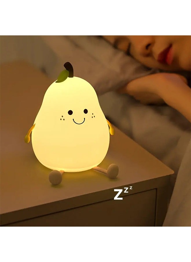 Generic Cute Pear Night Light,LED Bedroom Sleep Bedside Light With Sleep Fun Pat Light, Multiple Light Colors  - Image 3