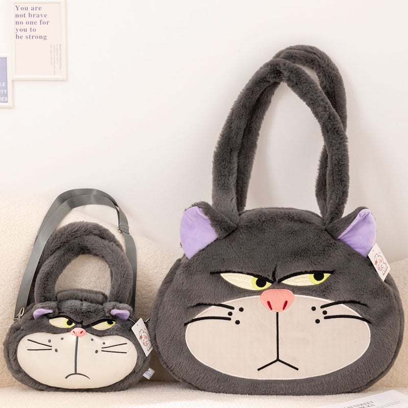 Cartoon Plush Shoulder Bag Large Capacity Tote Bag Casual Handbag Crossbody Bag Girl Handbag Storage Backpack - Image 2