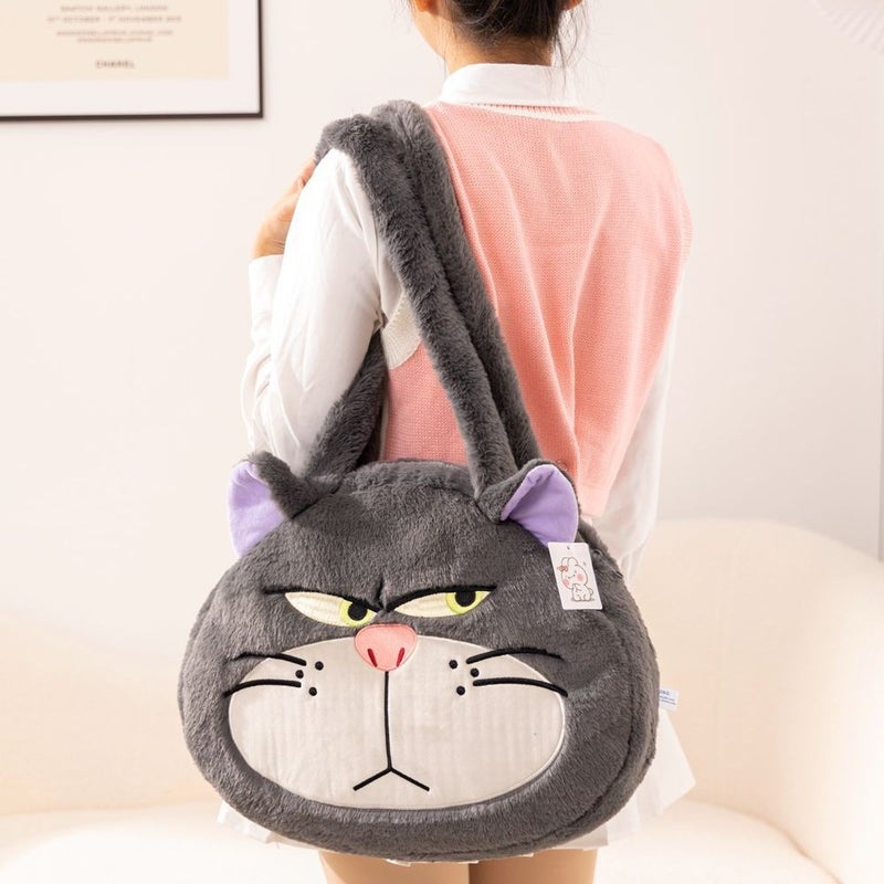 Cartoon Plush Shoulder Bag Large Capacity Tote Bag Casual Handbag Crossbody Bag Girl Handbag Storage Backpack - Image 4