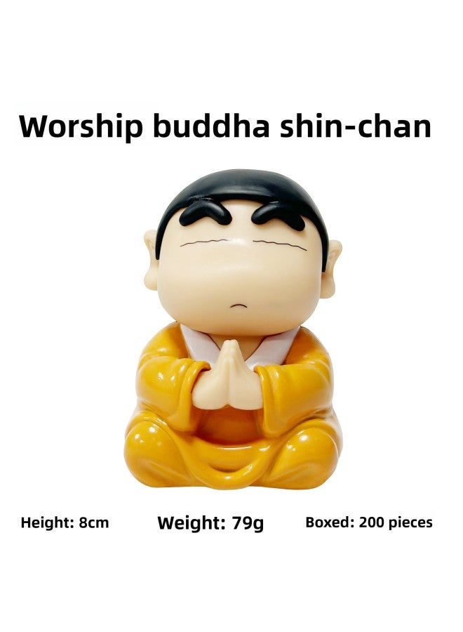 Crayon Shin Nohara Shin Help Good Luck Lotus Jigong Buddha Shin Handmade Desktop Car Ornaments Model 