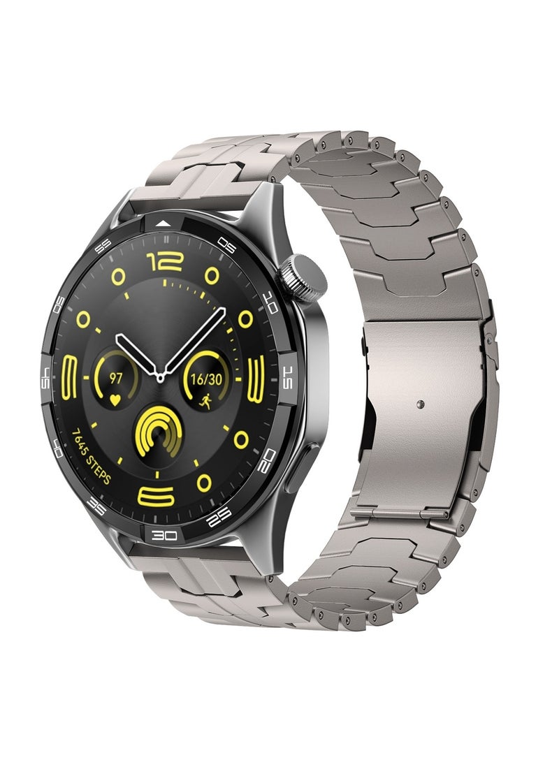 Universal 22mm Titanium Band for HUAWEI Watch 4 3 Pro/GT 5 4 3 Pro, Luxury Titanium Metal Replacement Watch Strap for Men and Women, Titanium Color - Image 1