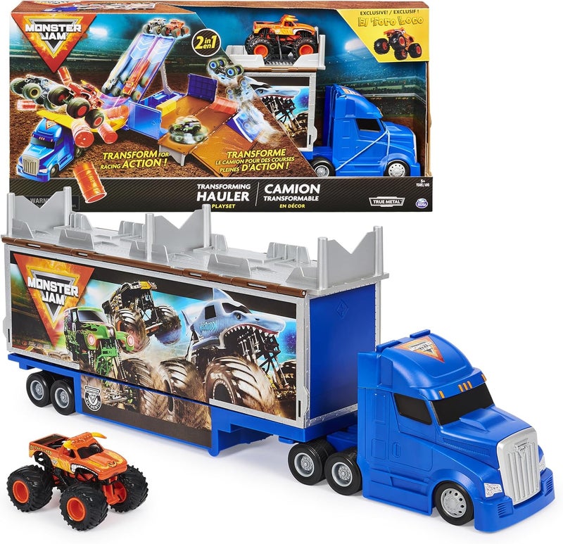 Monster Jam , Transforming Hauler Playset and Storage with Exclusive El Toro Loco Monster Truck, 1:64 Scale, Kids Toys for Boys and Girls Ages 4-6+ - Image 1