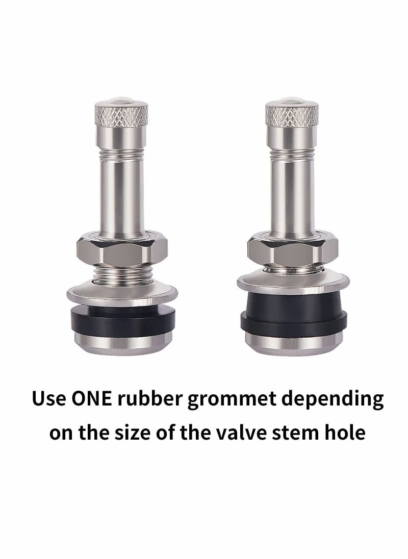Y&D - TR416 Metal Valve Stems 4 Pieces Tire High Pressure Outer Mount Fits 0.453" and 0.625" Rim Hole 1 1/2" Long - Image 1