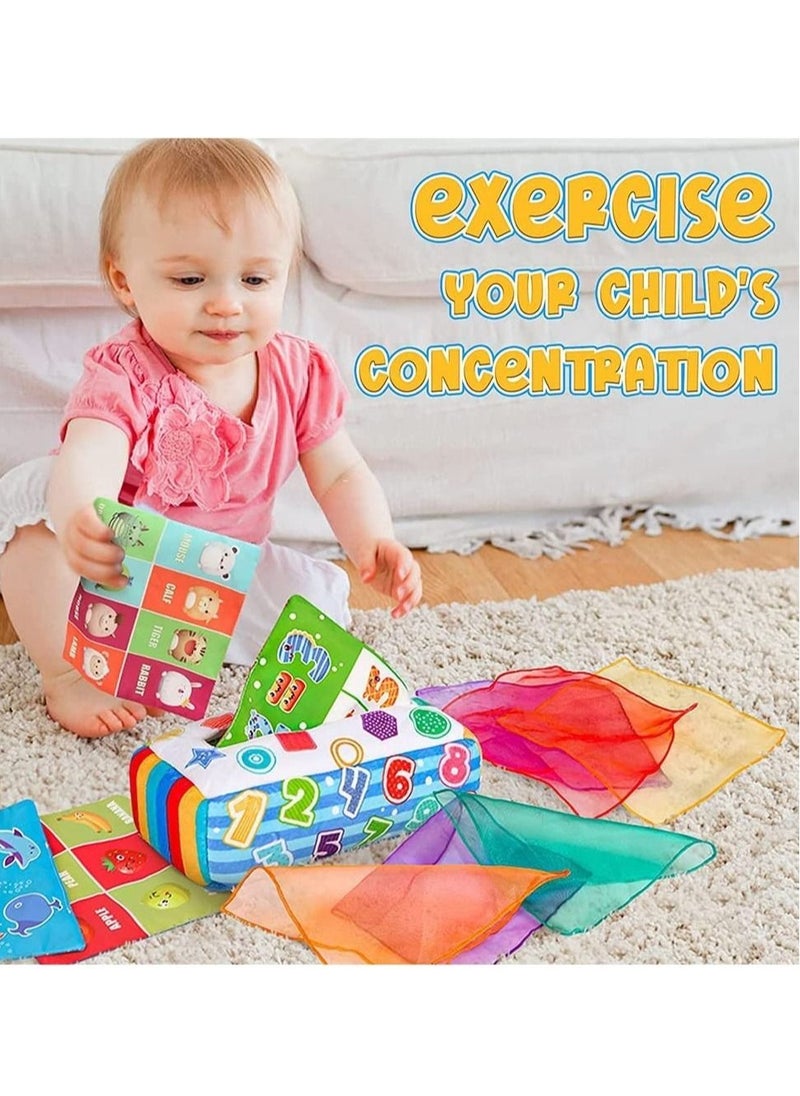 ULHYC Baby Tissue Box Toy, Tissue Box Toy for Babies 6 to 12 Months, Soft Infant Newborn Toddlers Sensory Toys,Magic Tissue Box Baby Toy or Baby Kids Educational Preschool Learning  - Image 3