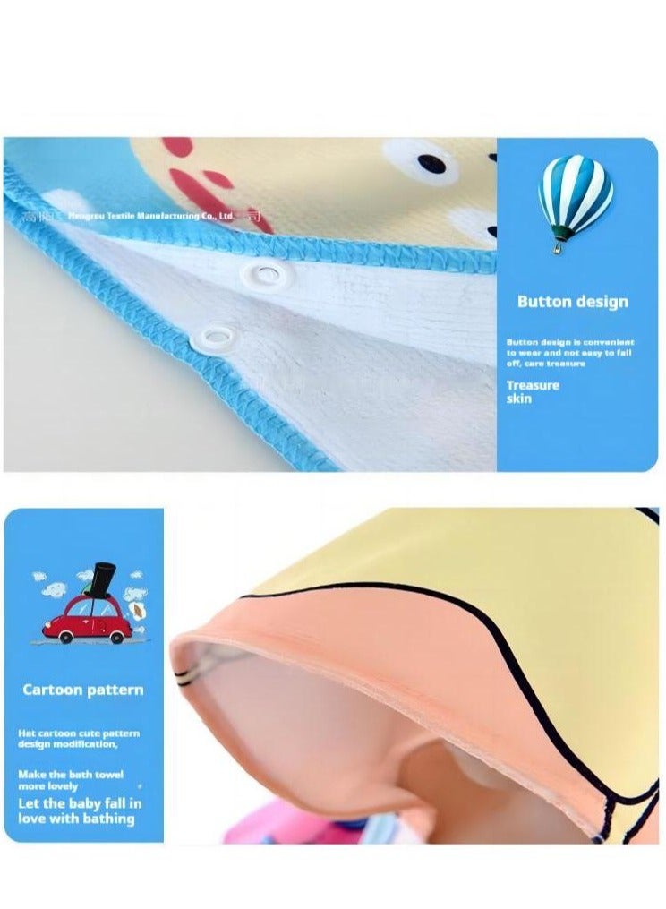 Baby Hooded Towel with Unique Animal Design Ultra Soft Thick Cotton Bath Towel for Newborn Highly Absorbent Bathrobe Blanket Toddlers Shower Gifts for Newborns or Adolescents - Image 4