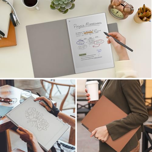 Caweet Case for Remarkable Paper Pro 11.8 Inch 2024 Released, Premium PU Leather Lightweight Book Folio Cover with Bulit-in Magnet & Pen Holder, Brown - Image 2