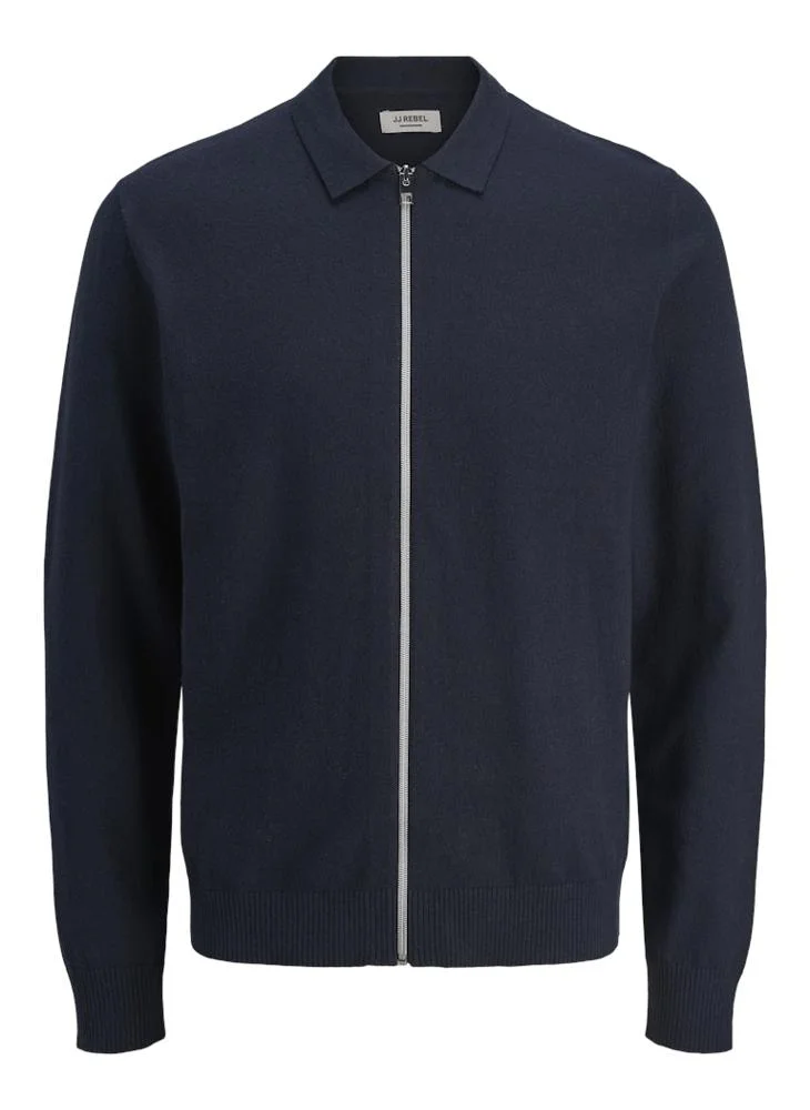 JJ Rebel Bcallum Knit Polo Full Zip Cardigans