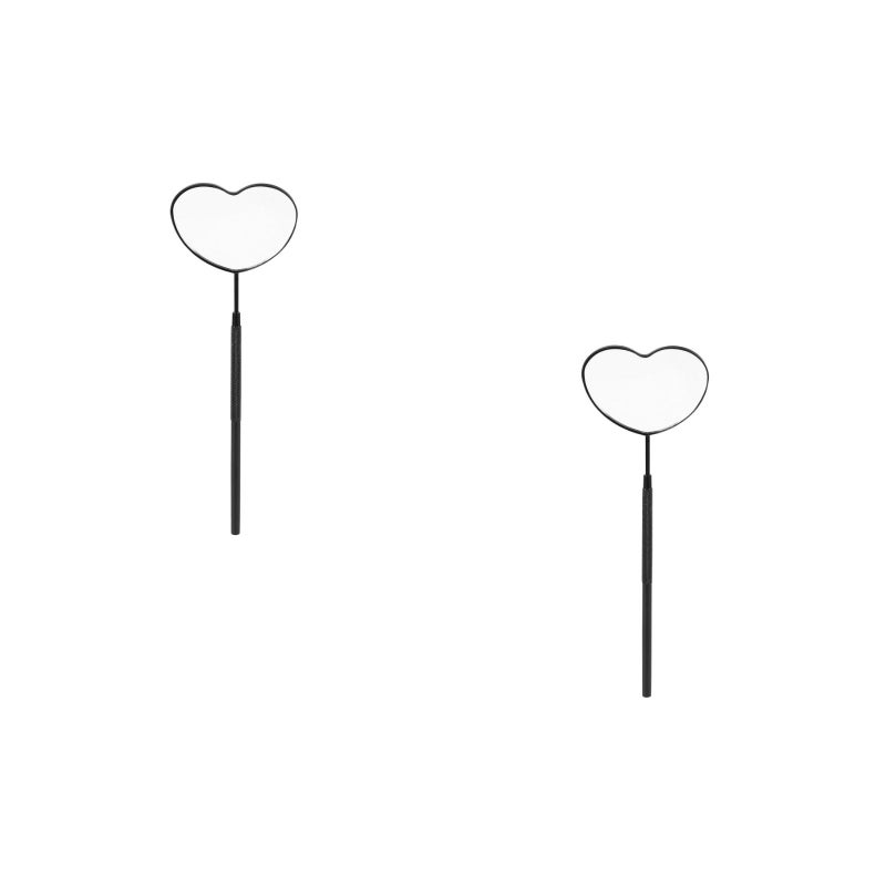 2pcs Heart Shaped Mirror For Eyelash Extensions Handheld Lash Mirror For Salon Use Stainless Steel Eyelash Mirror Handheld Eyelash Check Mirror Portable Lash Mirror - Image 1