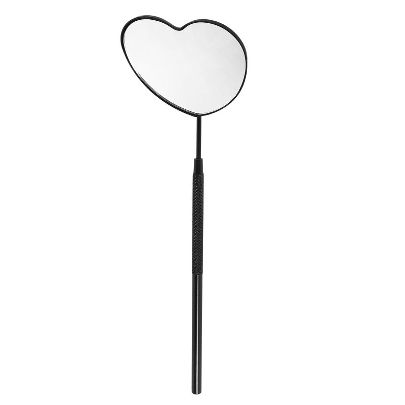 2pcs Heart Shaped Mirror For Eyelash Extensions Handheld Lash Mirror For Salon Use Stainless Steel Eyelash Mirror Handheld Eyelash Check Mirror Portable Lash Mirror - Image 3