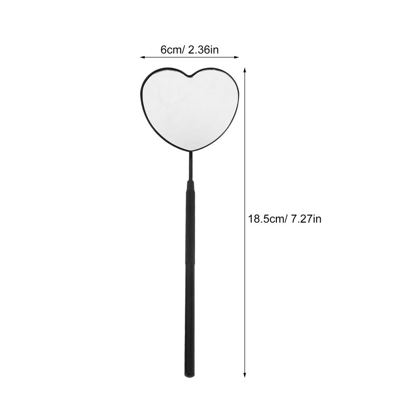 2pcs Heart Shaped Mirror For Eyelash Extensions Handheld Lash Mirror For Salon Use Stainless Steel Eyelash Mirror Handheld Eyelash Check Mirror Portable Lash Mirror - Image 2