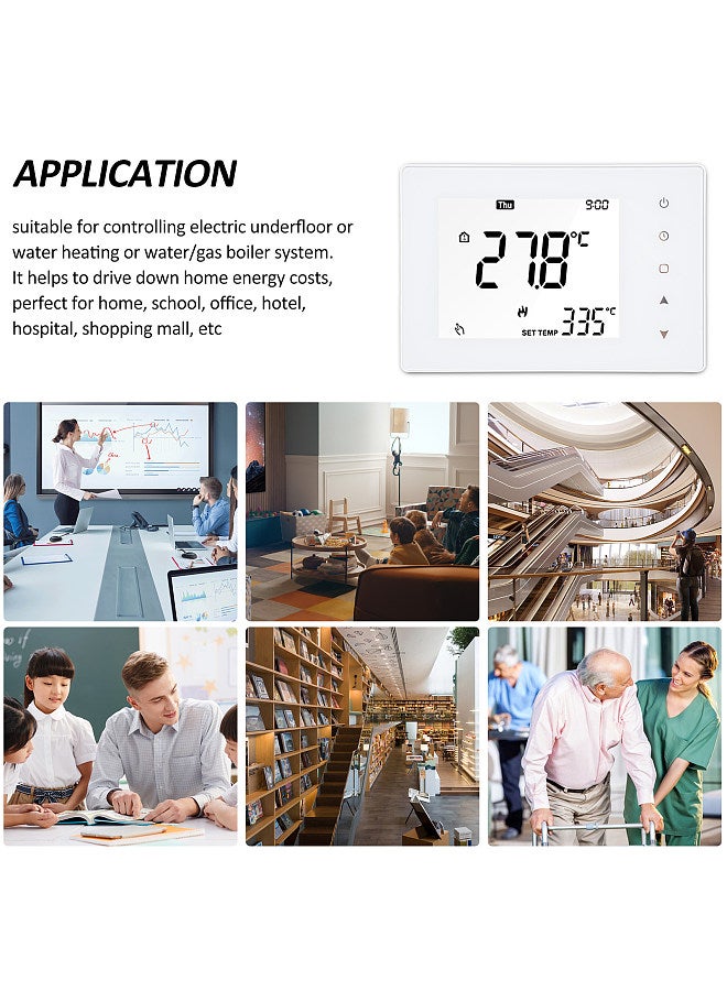 Lepmerk 5A Smart Thermostat Weekly Programmable LCD Display Touch Screen Water Heating Thermostat Room Temperature Controller  - Image 2