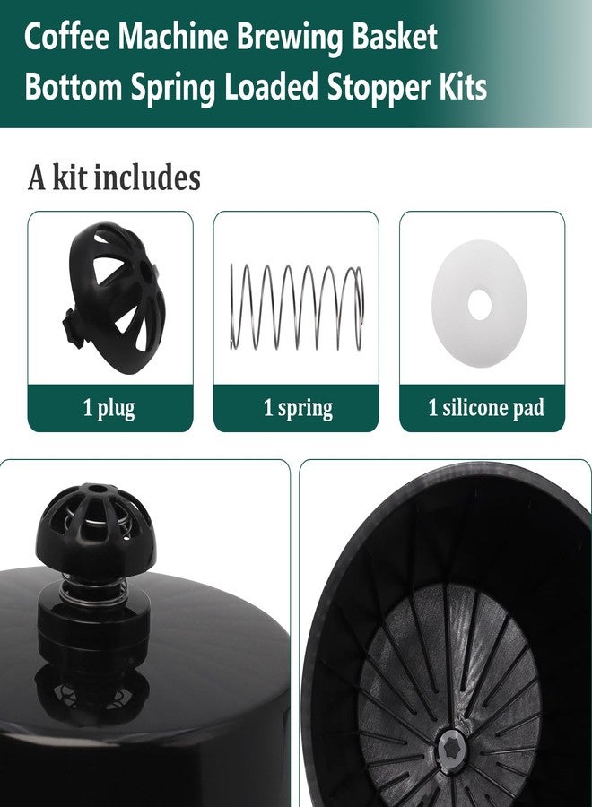 VSIOEQPAJ Coffee Machine Brewing Basket Bottom Spring Loaded Stopper Kits for Coffee Makers Brew Basket, Replacement for Mr. Coffee Hamilton Coffee Machine Accessory 990117900 990237500 - Image 4