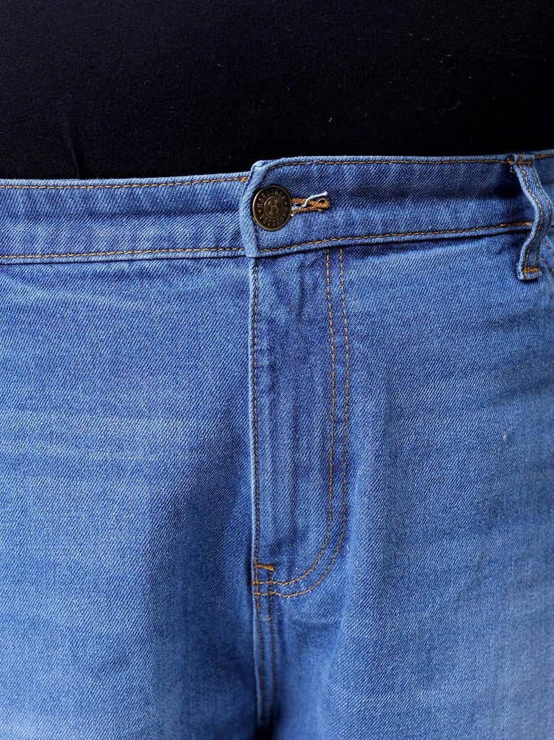 Hardsoda Men Plus Size Baggy Mid-Rise Jeans (Blue_46) - Image 5