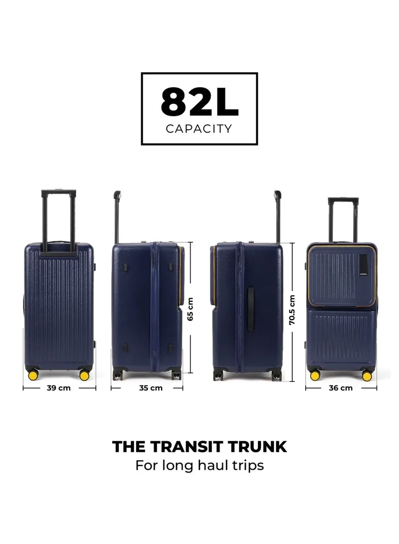 Mokobara Trunk The Transit Trunk Suitcase - Polycarbonate Material | We Meet Again Sunray, Navy Blue  | Best Price UAE