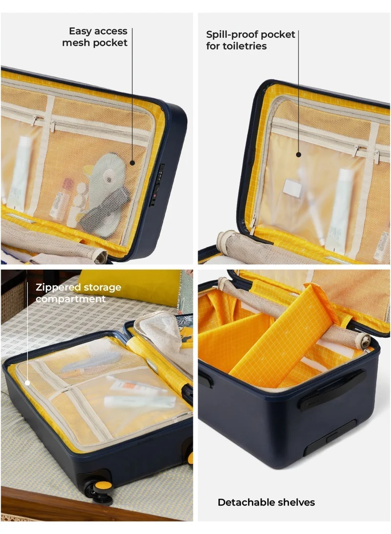Mokobara Trunk The Transit Trunk Suitcase - Polycarbonate Material | We Meet Again Sunray, Navy Blue  | Best Price UAE