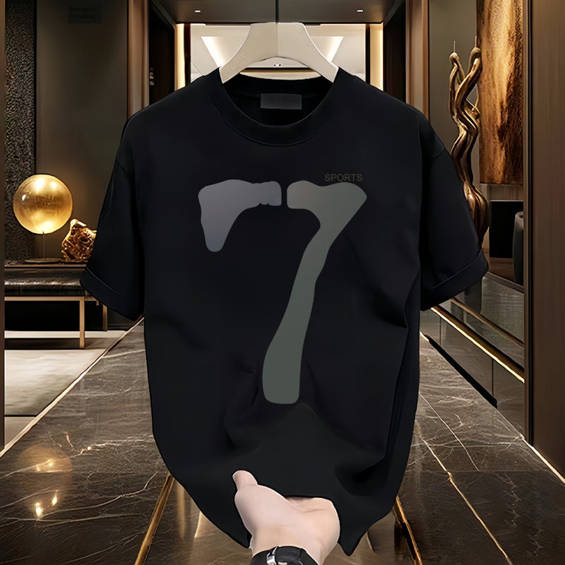 Summer new heavy cotton casual breathable short-sleeved t-shirt American trendy round-neck loose and versatile half-sleeved T-shirt - Image 2