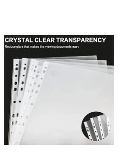 ECVV ECVV 100 PCS Plastic Punched, A4 Transparent file, Clear Plastic Folder, A4 Micro Transparent File Protector Best Folder Plastic For Office or School work..  - Image 2