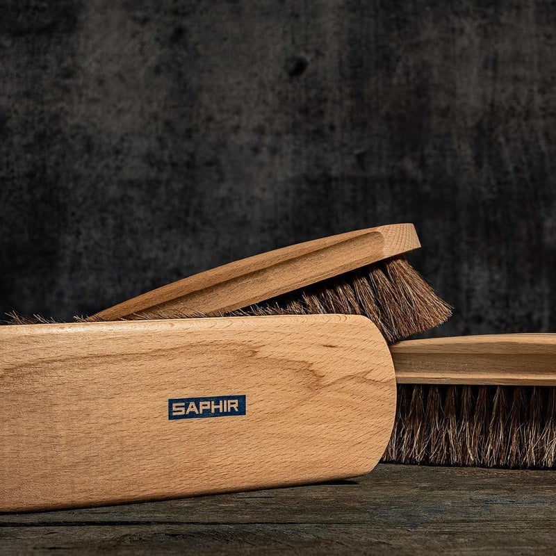 Saphir Natural Horsehair Brush - Shoe Polish Brush for Cleaning, Polishing & Buffing Leather Shoes - 7" (18cm) - Image 3