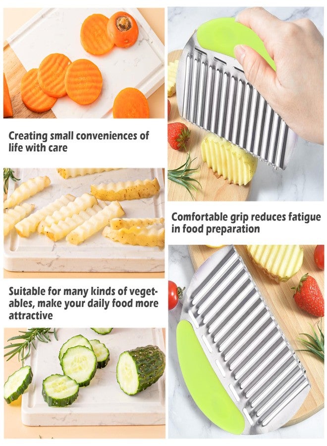 JAYVAR Large Crinkle Cutter French Fry Cutter, Large Wave Slicer Potato Wavy Chopper, Stainless Steel Vegetable Crinkle Cutting Onion Chopping Tool with Handle for Cucumber, Kitchen Dicer Gadgets - Image 5