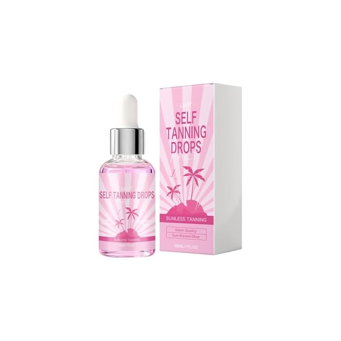 Face Tanning Drops – Self Tanner for Face & Body, Buildable Medium Glow, Fake Tan Drops with Coconut Oil, Streak-Free Sunless Tanner 30ml