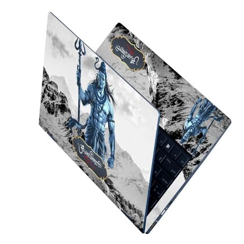 TechFit Full Body Laptop Skin Upto 15.6 inch Sticker Compatible for Dell/HP/Lenovo/Acer/Asus All Laptop Size Upto 14 to 15.6 Inch - Lord Shiva Divine Art - Image 1