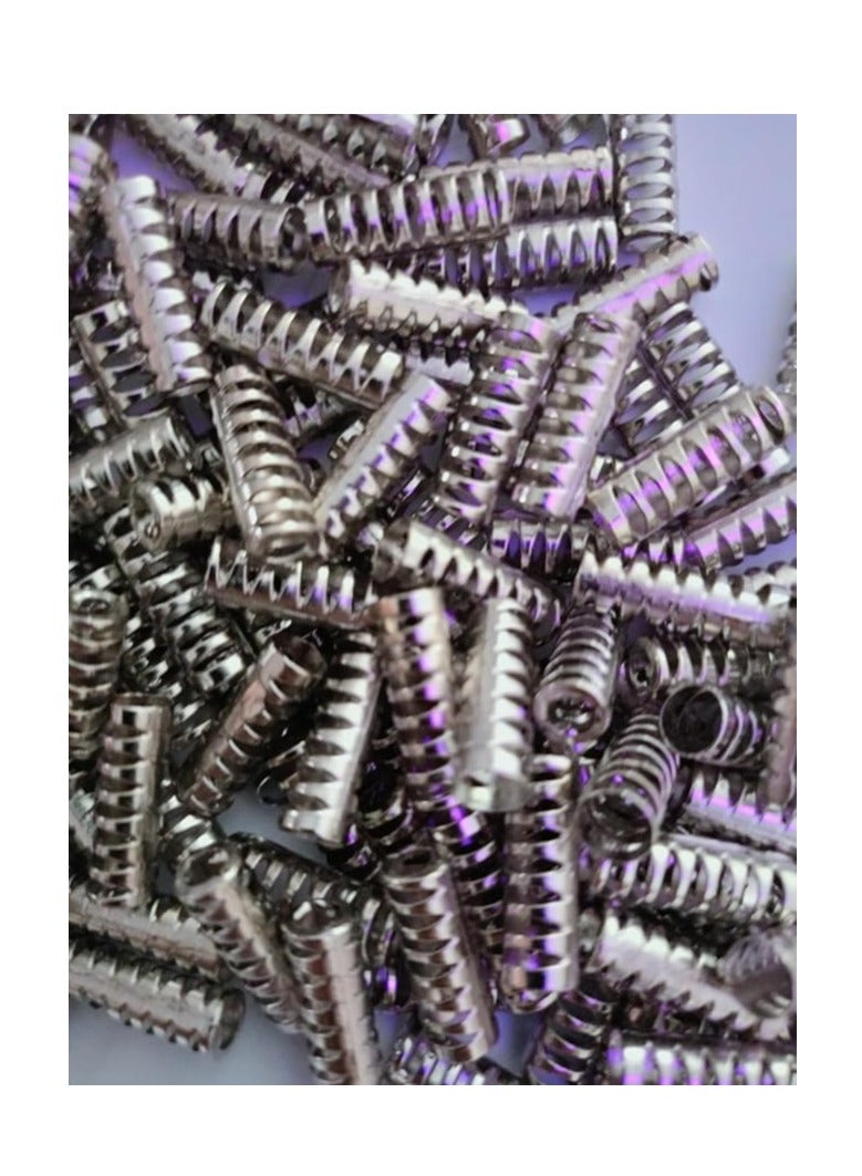 MySouq-Store 30 قطعة أغطية نهاية لأربطة الأحذية والأربطة والخيوط العريضة، أقفال سلك زنبركية، سدادة نهاية بلاستيكية، مثبت تبديل بفتحتين مزدوجتين، نهاية حبل لأربطة السحب، وأربطة الأحذية، والخيام، وروابط التثبيت، لون فضي - Image 3