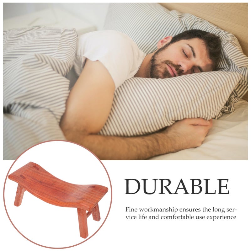 Ergonomic Wooden Neck Pillow Hardwood Massage Support Portable Arc Design For Travel - Image 4