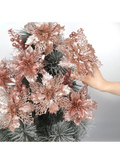 22 Pcs Rose Gold Christmas Poinsettia Artificial Flowers And Glitter Berries Stems Kit, Christmas Poinsettias Decorations And Christmas Tree Ornaments For Xmas Home Wedding Holiday Tree Decor - pzsku/Z0B672666DB89D7081D3FZ/45/_/1735214548/e872f429-afcb-49a7-b092-4997e88f64fc