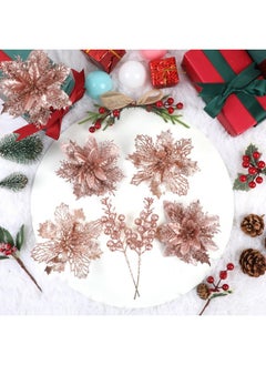 22 Pcs Rose Gold Christmas Poinsettia Artificial Flowers And Glitter Berries Stems Kit, Christmas Poinsettias Decorations And Christmas Tree Ornaments For Xmas Home Wedding Holiday Tree Decor - pzsku/Z0B672666DB89D7081D3FZ/45/_/1735214883/567d9240-3494-4ddb-97c8-96566eb27f2f