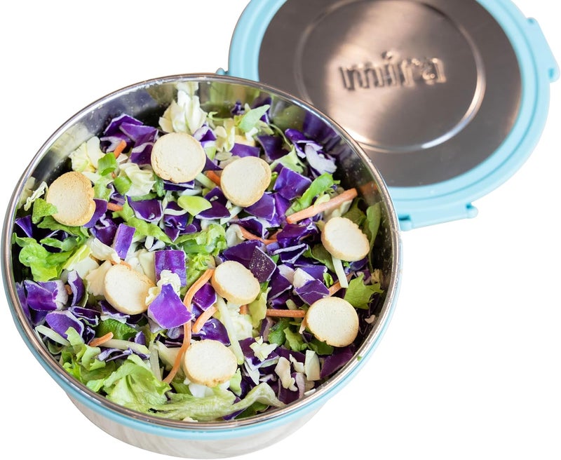 Mira وعاء سلطة ميرا من الفولاذ المقاوم للصدأ بسعة 6 أكواب حاوية غداء محمولة مع غطاء آمن بحجم توغو فروسيت - Image 1