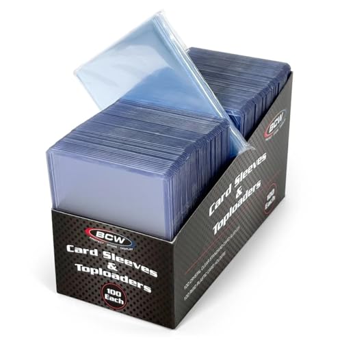 BCW Card Sleeves and Toploaders for Card Combo 100 Count Top Loaders and AcidFree Penny Sleeves Great for Football Magic The Gathering Pokmon and Baseball Card Protectors - Image 1