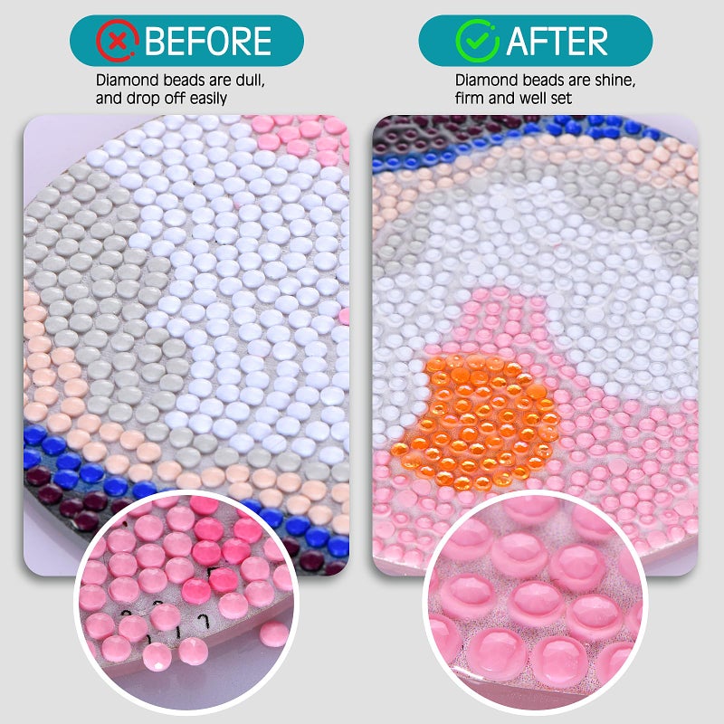 Topwey Large Diamond Painting Sealer, Topwey 250ML Diamond Art Glue with Silicone Applicator Helps Retain Your Diamond Permanent Hold & Shine Effect for Diamond Art Coasters, Puzzles ( 8.8 Fl Oz ) - Image 2