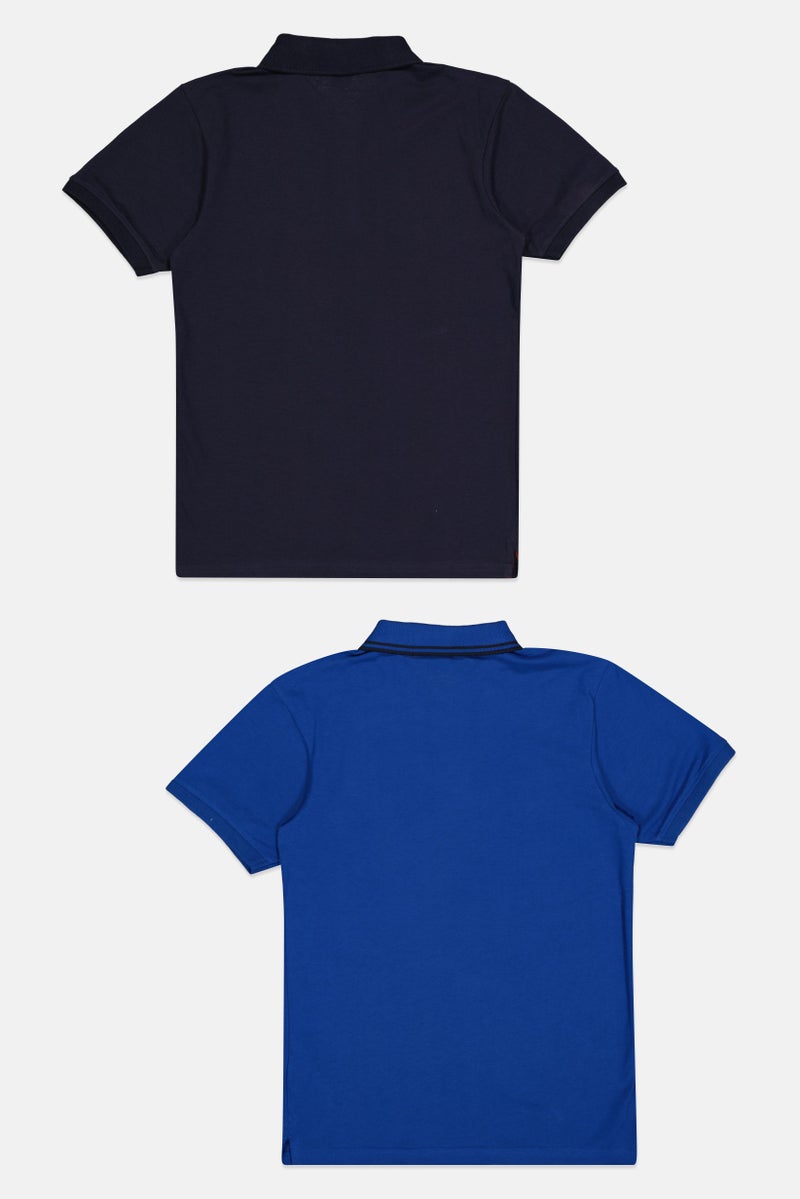 NAUTICA Kids Boy 2 Pieces Brand Logo Short Sleeve Polo Shirt, Multicolor - Image 2