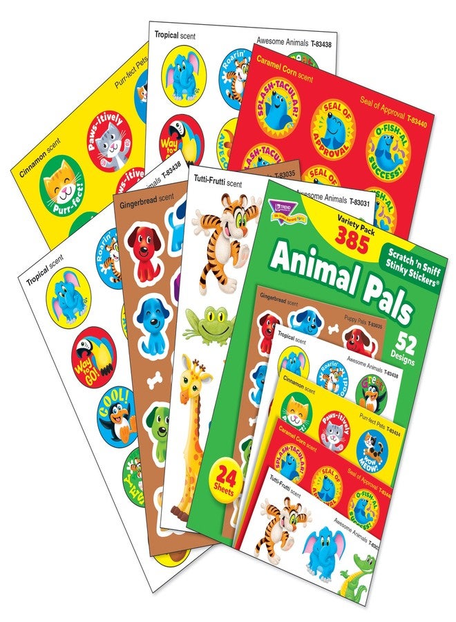 Trend Animal Pals Stinky Stickers Variety Pack by TREND Enterprises, Inc.; 385 ct.; 52 Designs, 5 scents - Image 2