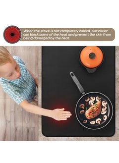 Fireproof and Waterproof Stove Top Covers, 20×24 inch Electric Stove Cover Mat, Glass Top Stove Cover - Ceramic Glass Cooktop Protector - Flat Top Oven Cover, Black Without Logo