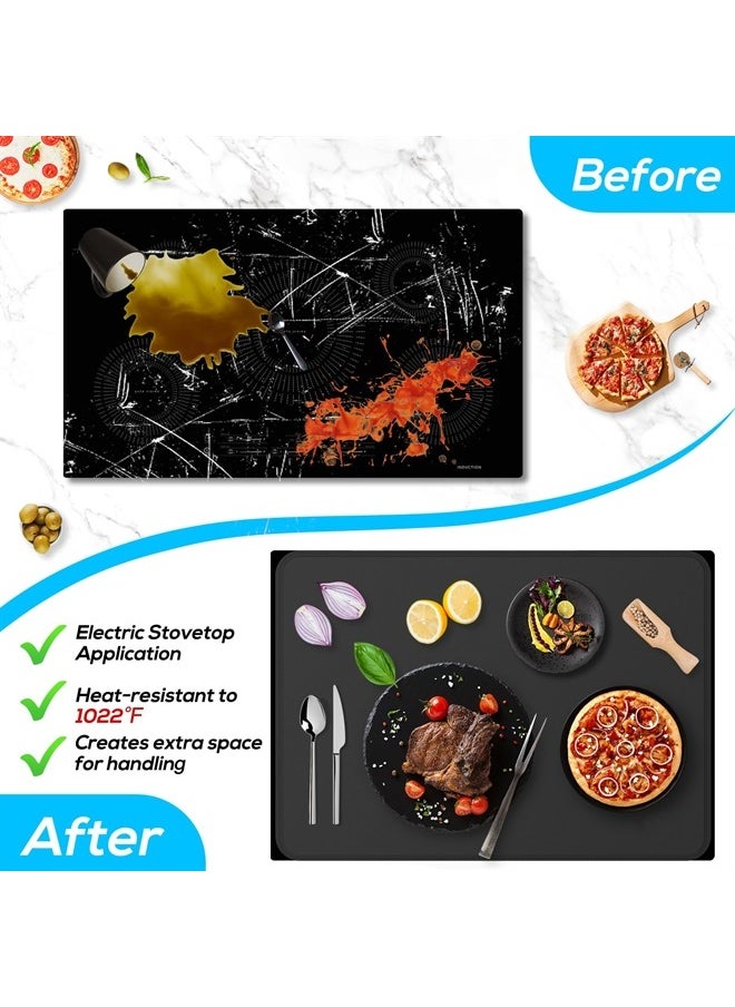 FLASLD - Fireproof and Waterproof Stove Top Covers, 20×24 inch Electric Stove Cover Mat, Glass Top Stove Cover - Ceramic Glass Cooktop Protector - Flat Top Oven Cover, Black Without Logo - Image 1