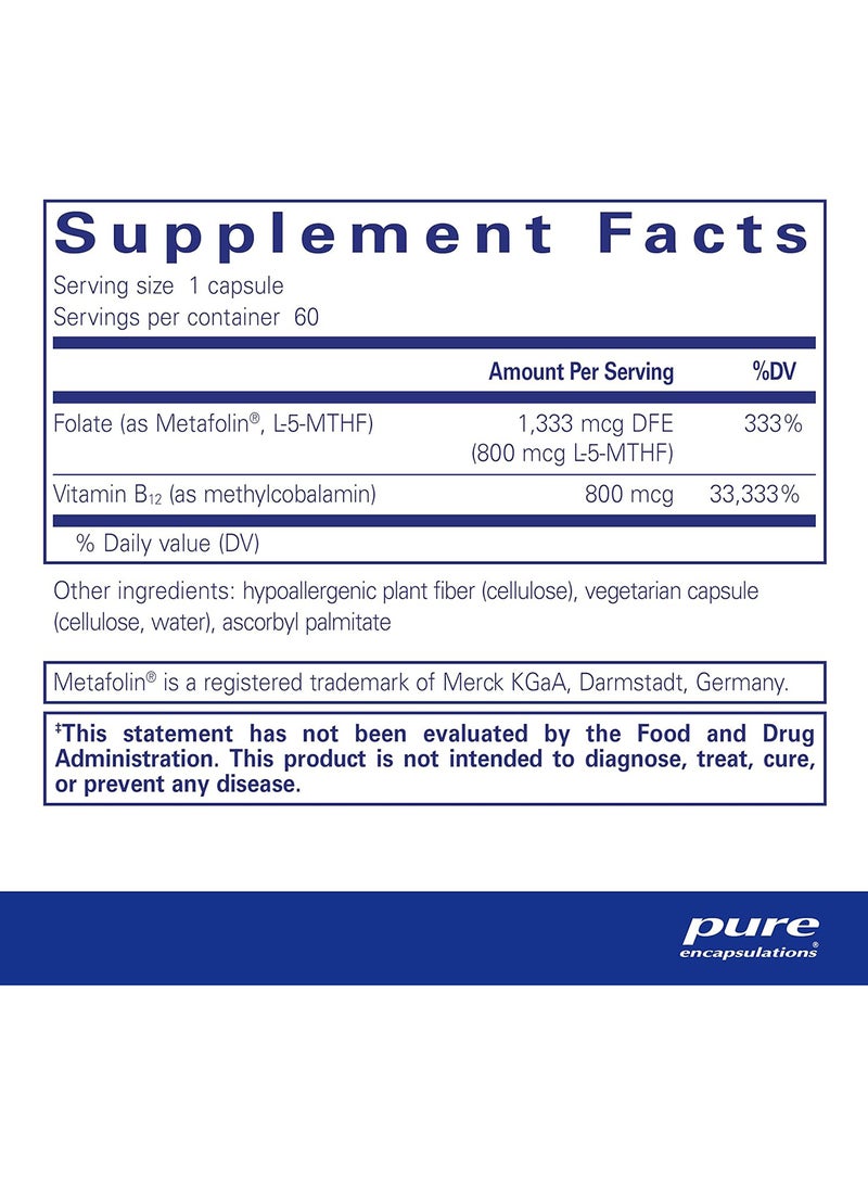 حمض الفوليك ب12، 60 كبسولة - Image 2
