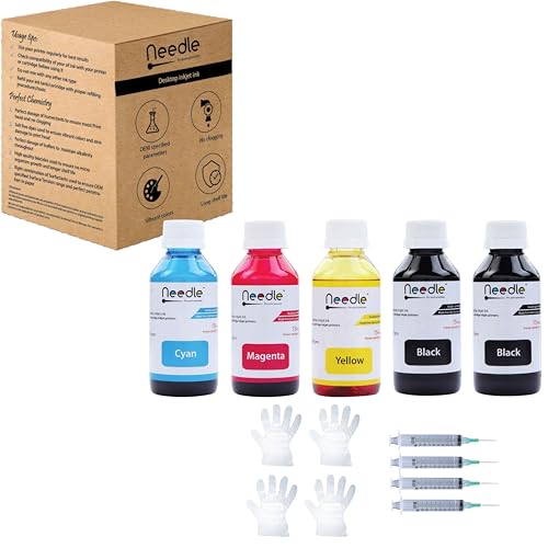 needle ; Pin point precision Needle 5x100gms Cartridge Refill Ink | Made in India | Compatible with Inkjet Printers | Easy Ink Refilling Solution (CMYKK) - Image 2