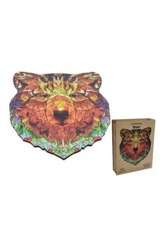 Life Full Wooden Jigsaw Puzzles, 3D Wooden Animals Shaped Puzzles, Best Gift for Adults and Kids DIY Puzzle Piece, Colorful Unique Shaped Bear Puzzles A5- 5.8 x 8.2 in  - Image 1
