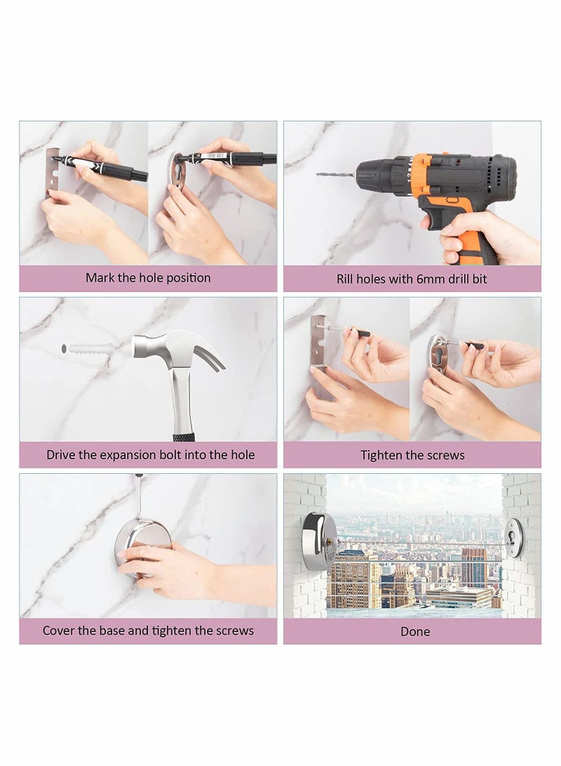 SYOSI Retractable Clothesline 304 Stainless Steel Clothes Dryer with Heavy Duty Adjustable Rope String 9.2 Feets for Hanging Drying Bathroom Laundry Hotel Indoor Outdoor - Image 5