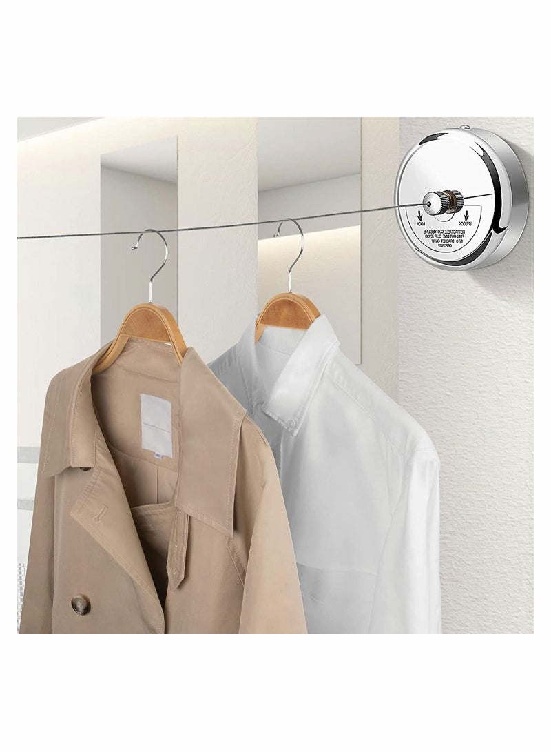 SYOSI Retractable Clothesline 304 Stainless Steel Clothes Dryer with Heavy Duty Adjustable Rope String 9.2 Feets for Hanging Drying Bathroom Laundry Hotel Indoor Outdoor - Image 2