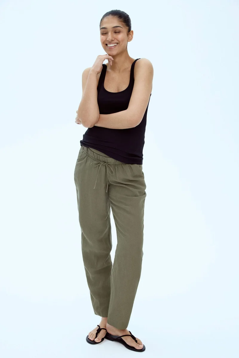 H&M MAMA Linen-blend trousers