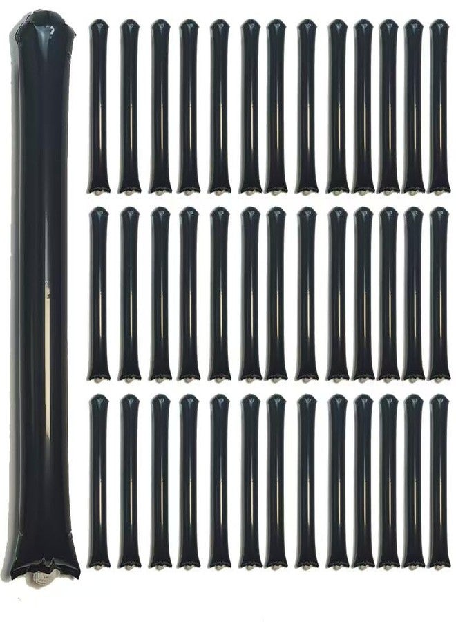 ROSEBB 40pcs Round headTeam Spirit Boom Sticks Thunder Sticks Cheering Sticks Team Spirit Plastic Cheerleading Spirit Stick Clapper Inflatable Noise Maker Sports Supply (Black) - Image 1