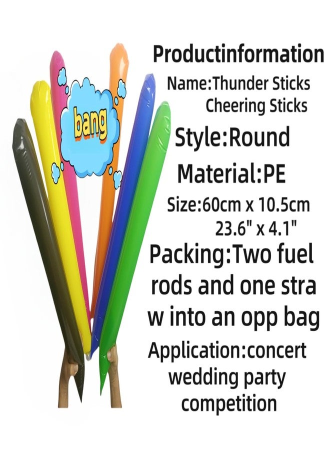 ROSEBB 40pcs Round headTeam Spirit Boom Sticks Thunder Sticks Cheering Sticks Team Spirit Plastic Cheerleading Spirit Stick Clapper Inflatable Noise Maker Sports Supply (Black) - Image 4